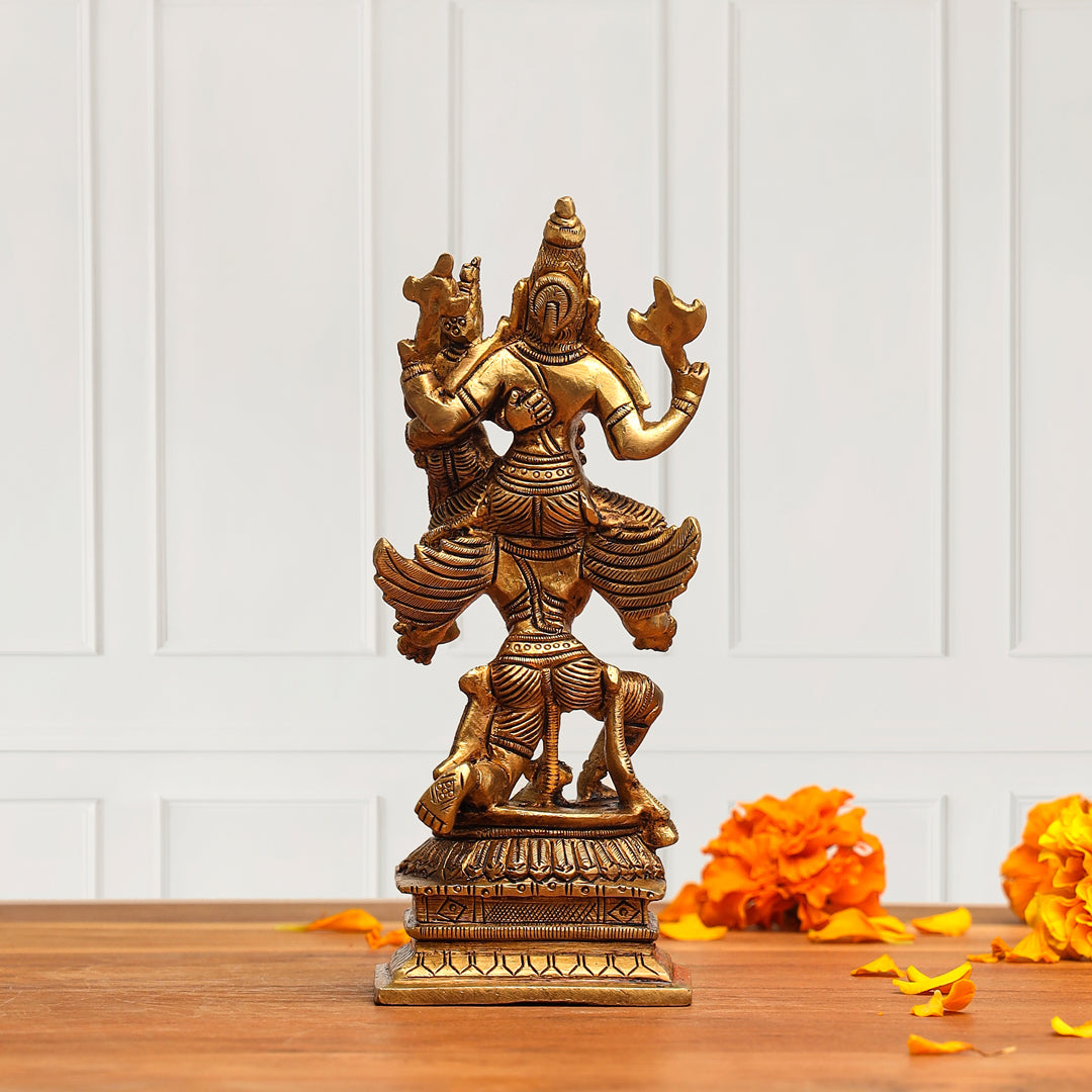 Brass Superfine Garuda, Vishnu & Lakshmi Idol (5.5 Inch) Vedansh Craft