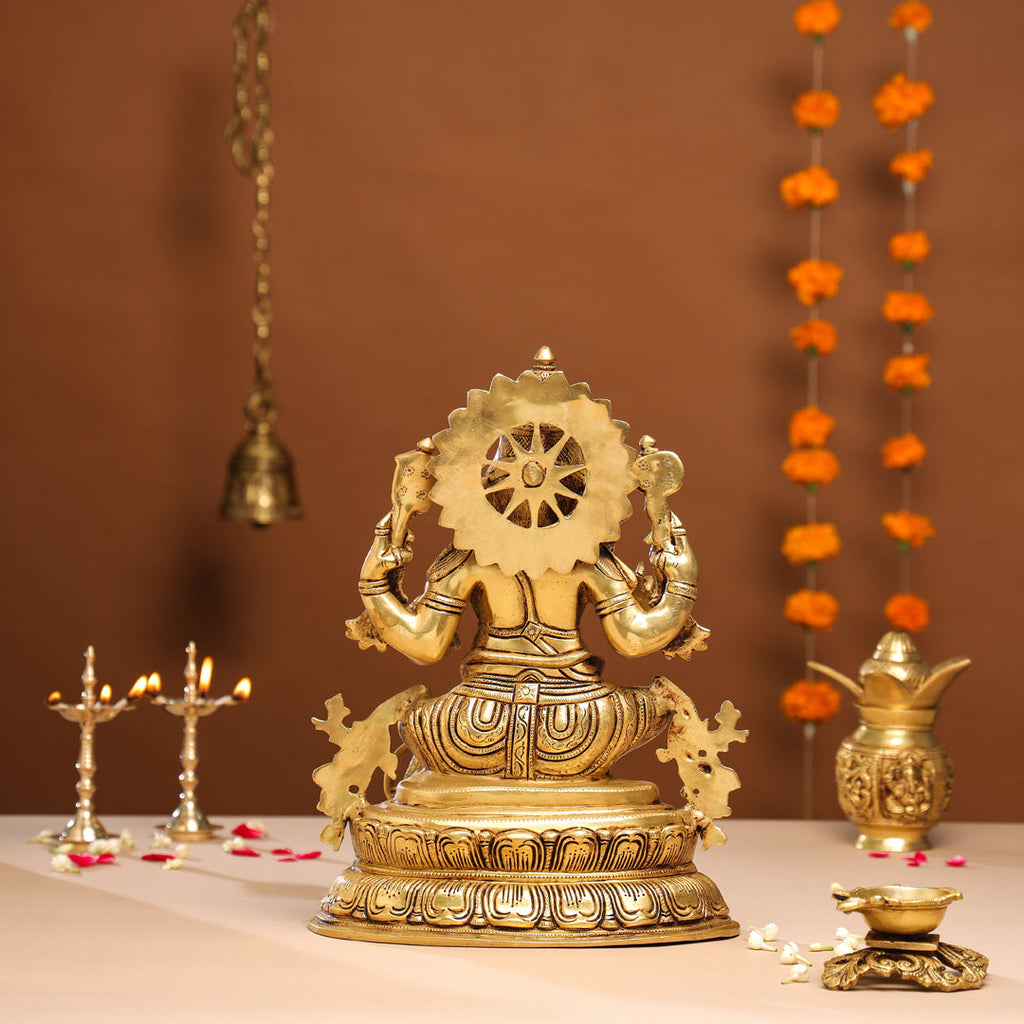 Brass Lord Sitting Ganesha Idol (15 Inch) Vedansh Craft