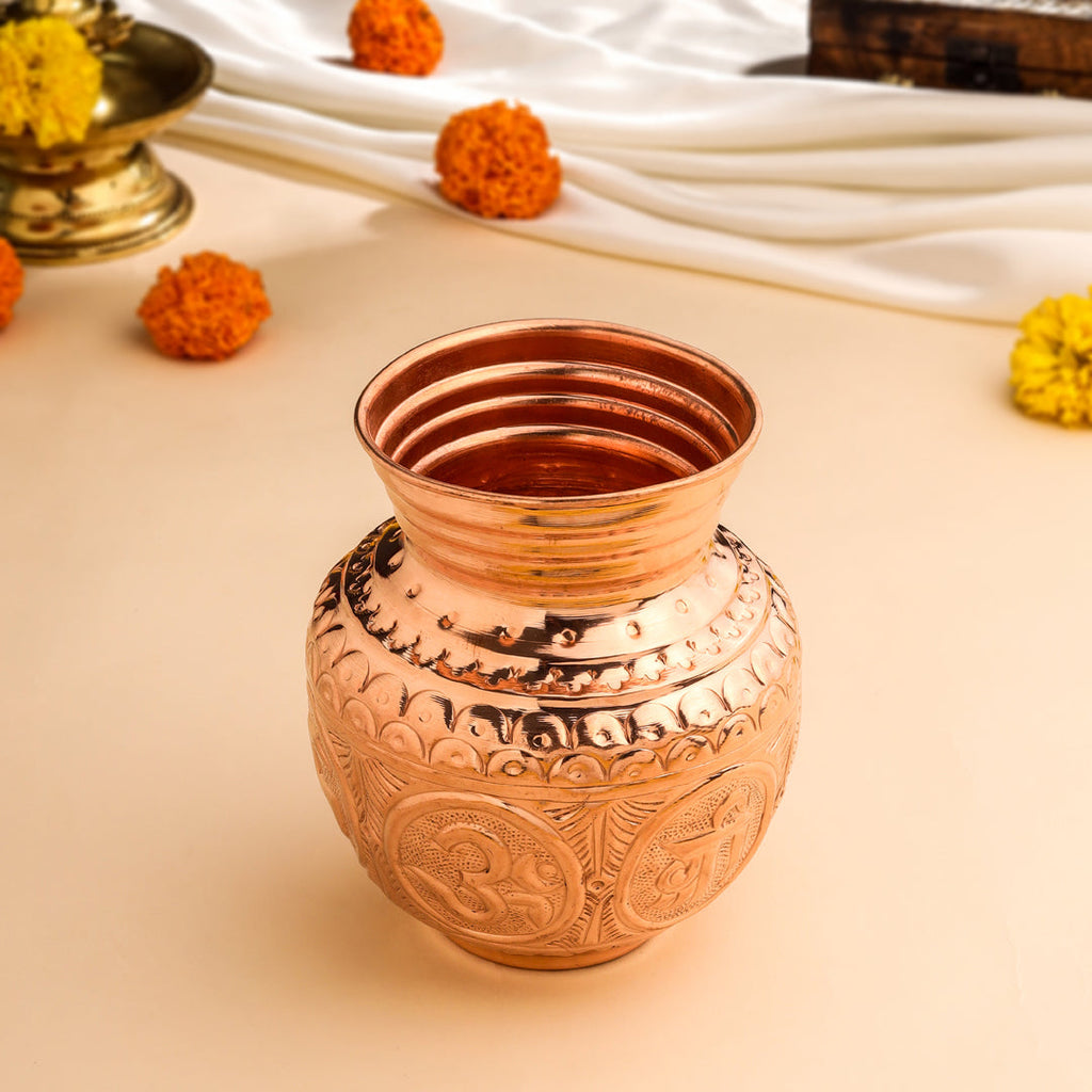 Copper Ashtalakshmi Pooja Kalash (4.2 Inch) Vedansh Craft