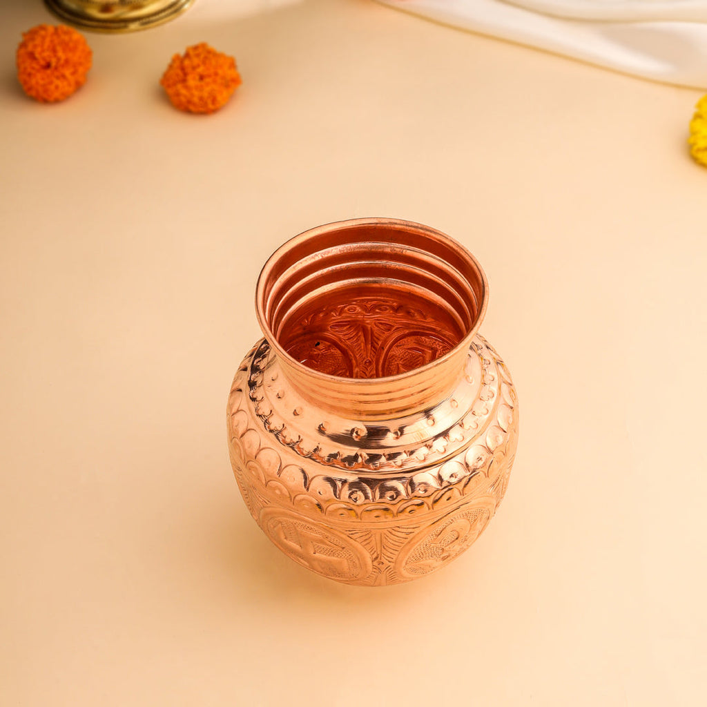 Copper Ashtalakshmi Pooja Kalash (4.2 Inch) Vedansh Craft