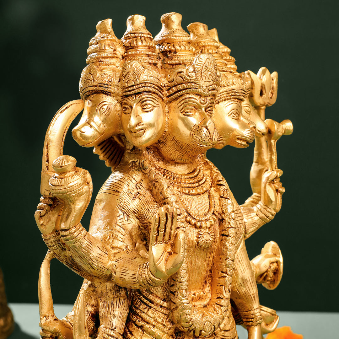 Brass Panchmukhi Standing Hanuman Idol (18 Inch) Vedansh Craft