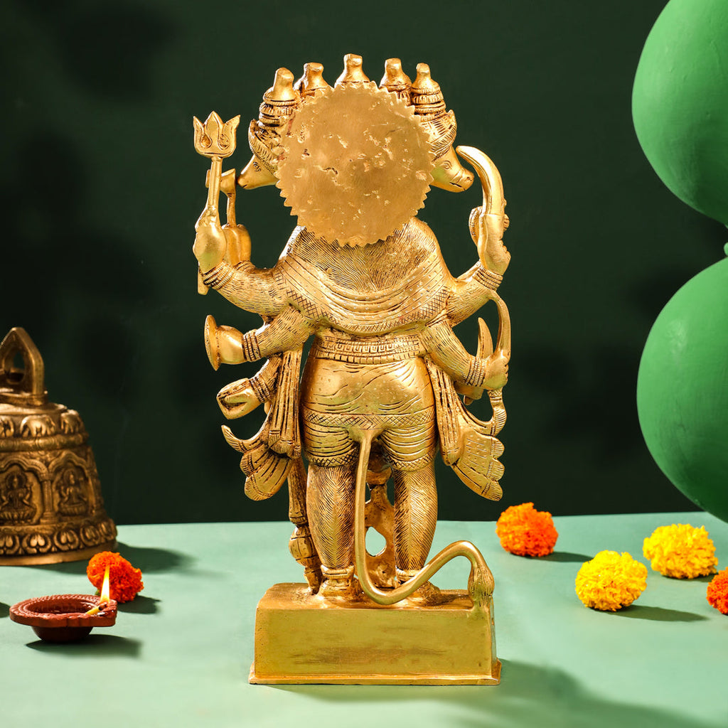 Brass Panchmukhi Standing Hanuman Idol (18 Inch) Vedansh Craft