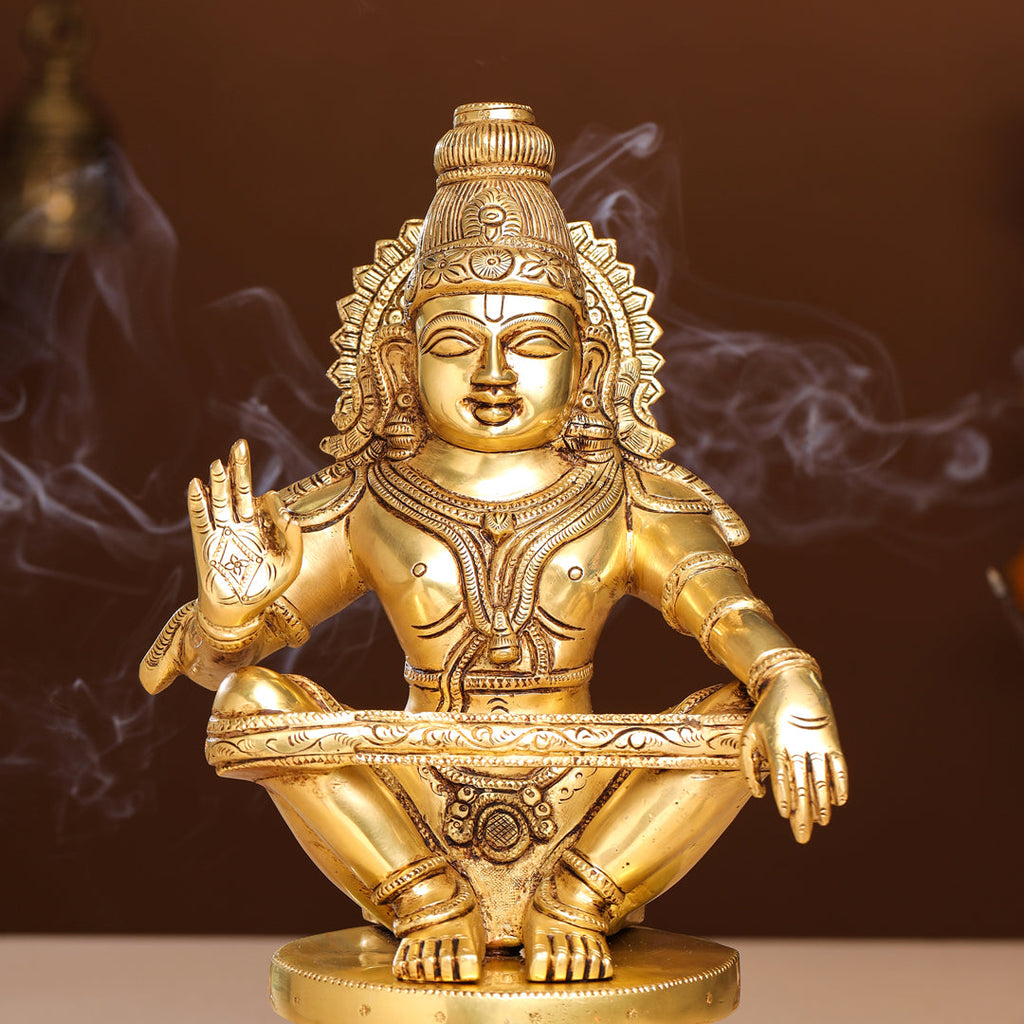 Brass Lord Ayyappa/Ayyappan Idol (14 Inch) Vedansh Craft