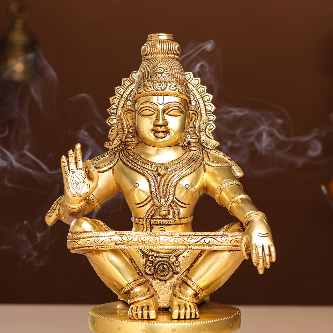Brass Lord Ayyappa/Ayyappan Idol (14 Inch) Vedansh Craft