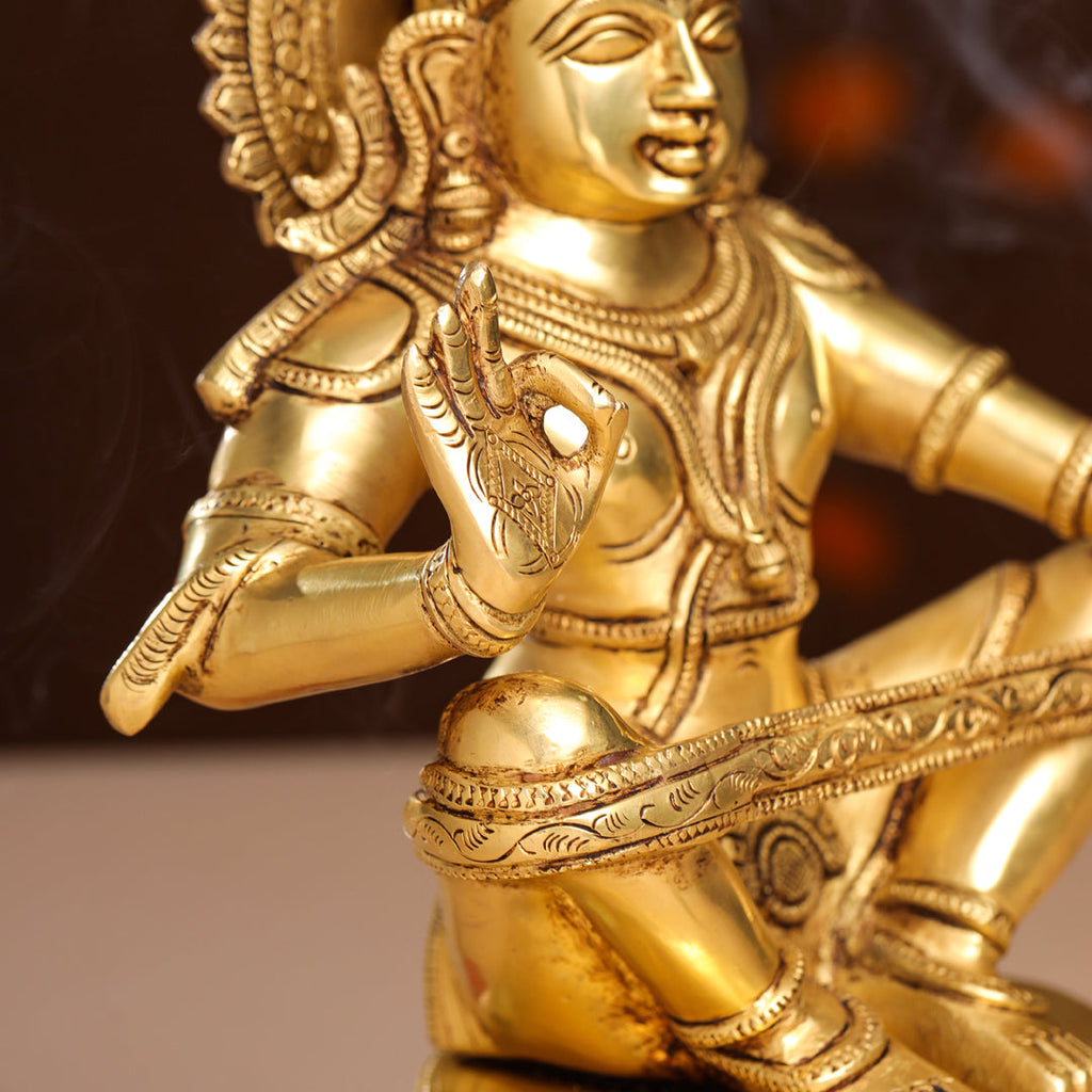 Brass Lord Ayyappa/Ayyappan Idol (14 Inch) Vedansh Craft