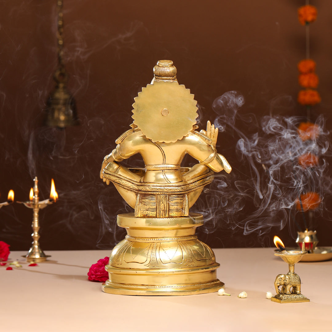 Brass Lord Ayyappa/Ayyappan Idol (14 Inch) Vedansh Craft