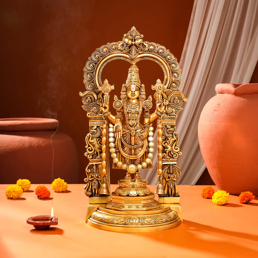 Brass Frame Tirupati Balaji Venkateshwar Idol (22 Inch) Vedansh Craft