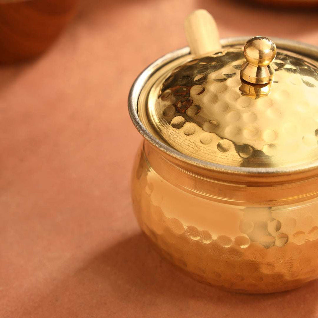 Brass Ghee Pot (4 Inch) Vedansh Craft