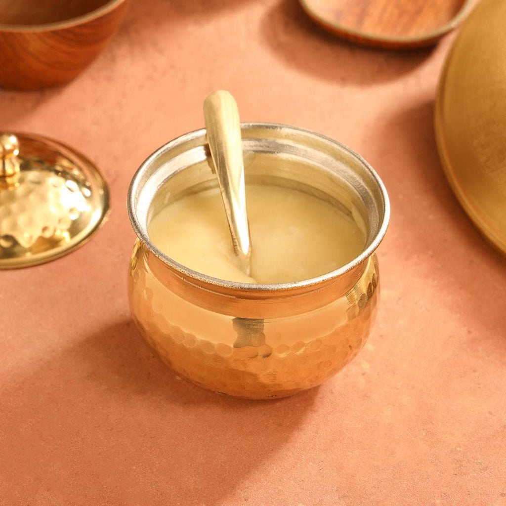 Brass Ghee Pot (4 Inch) Vedansh Craft