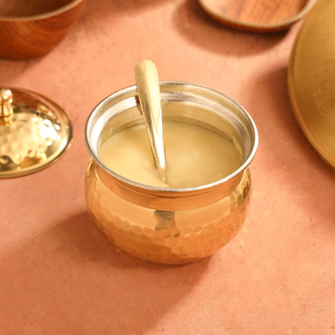 Brass Ghee Pot (4 Inch) Vedansh Craft