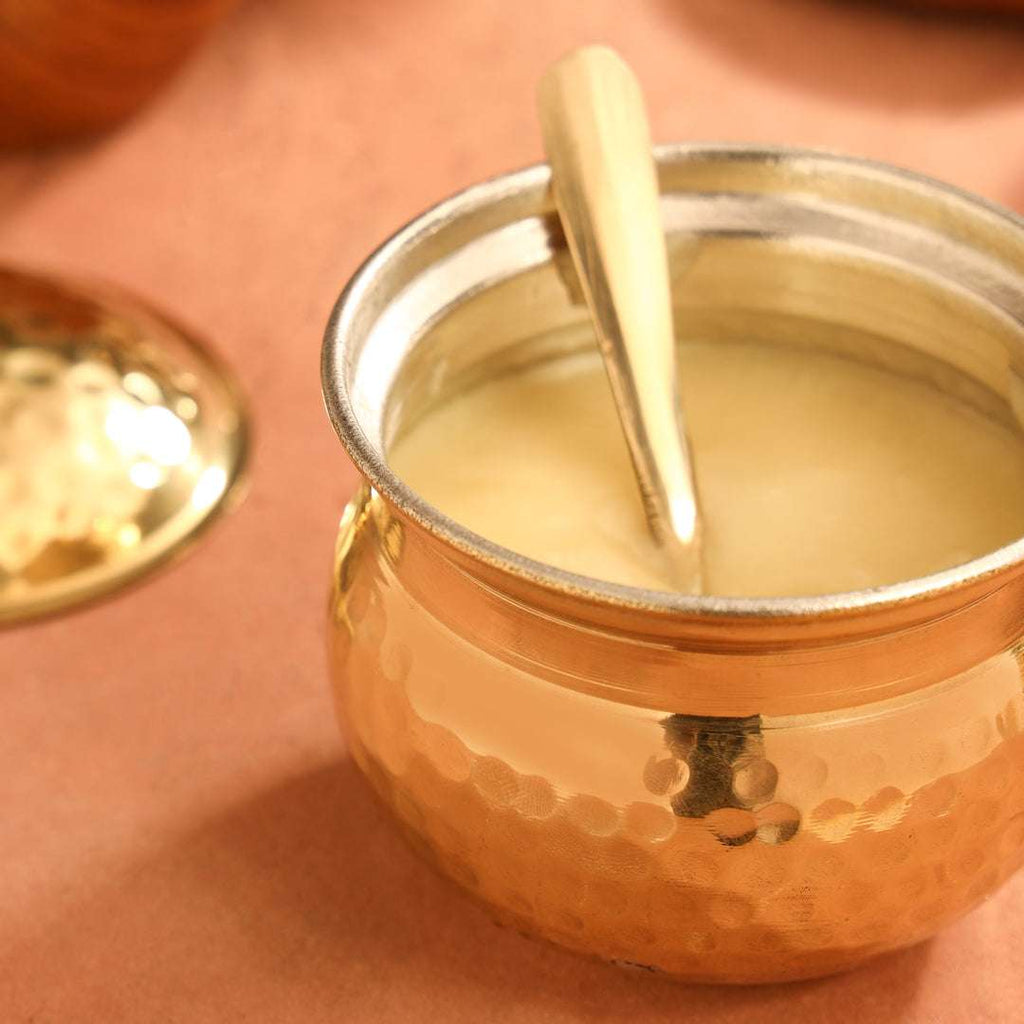 Brass Ghee Pot (4 Inch) Vedansh Craft