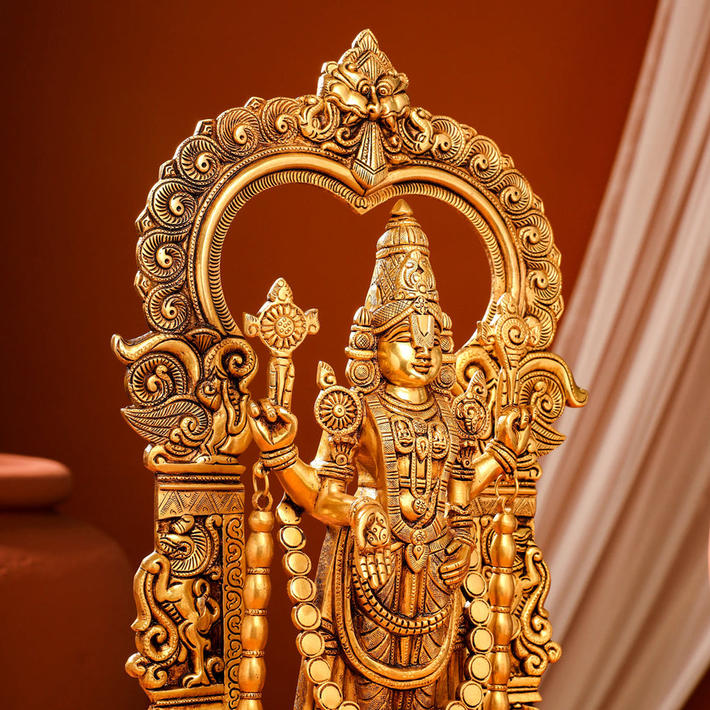 Brass Frame Tirupati Balaji Venkateshwar Idol (22 Inch) Vedansh Craft