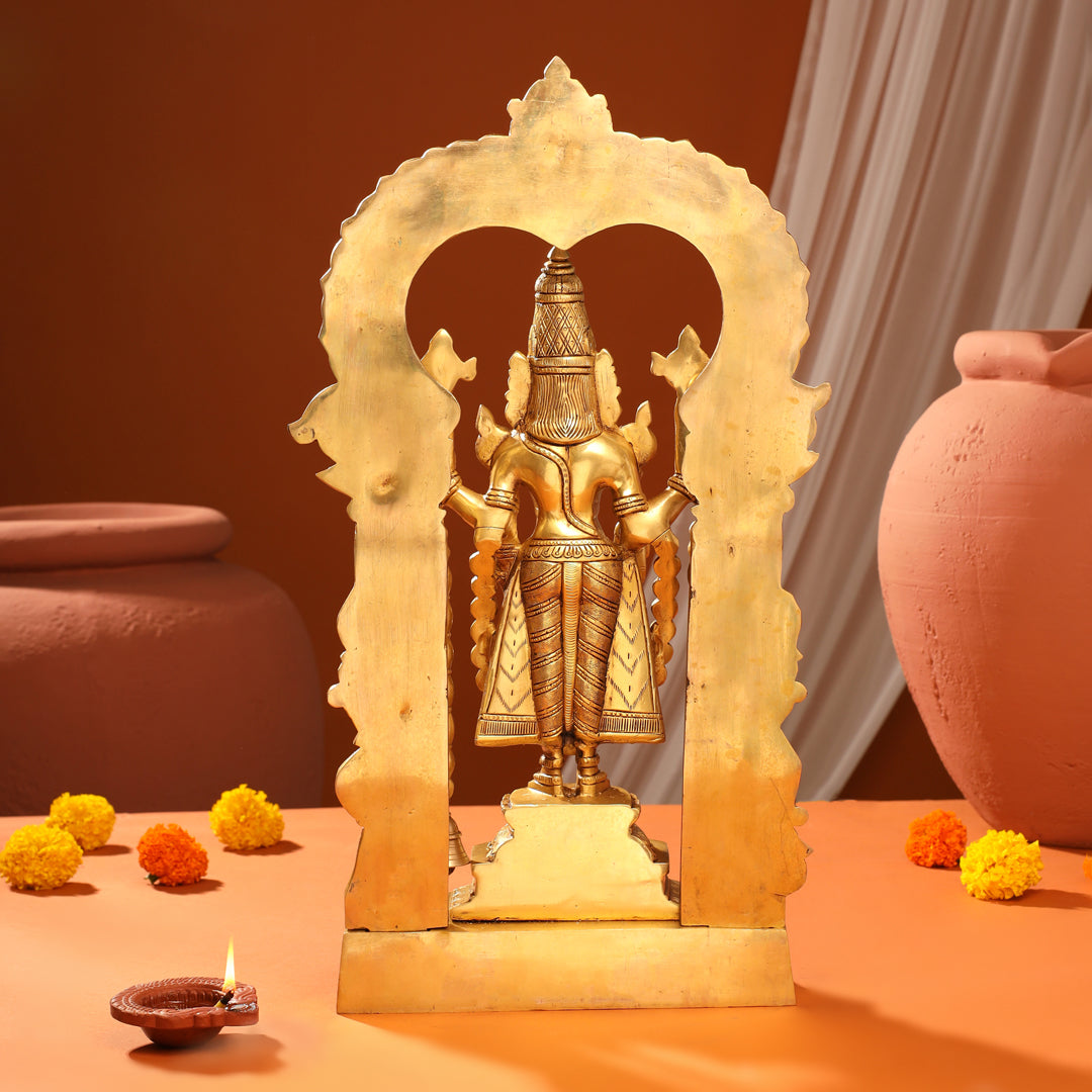 Brass Frame Tirupati Balaji Venkateshwar Idol (22 Inch) Vedansh Craft