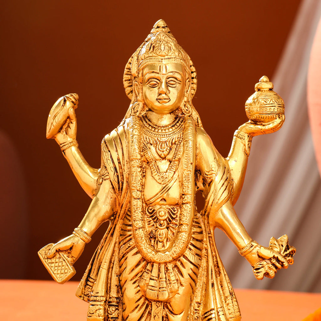 Brass Lord Dhanvantari Idol (10 Inch) Vedansh Craft