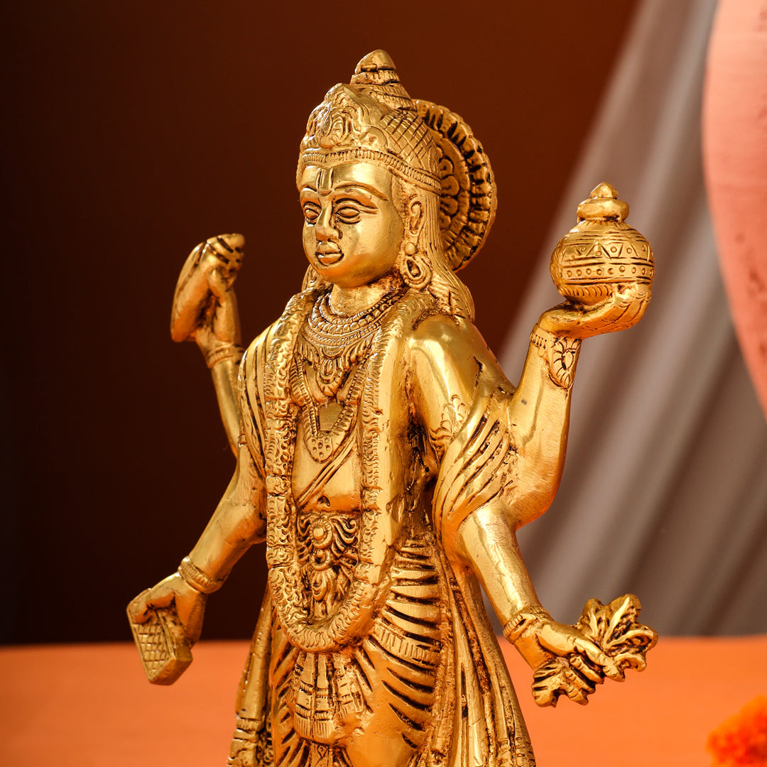 Brass Lord Dhanvantari Idol (10 Inch) Vedansh Craft