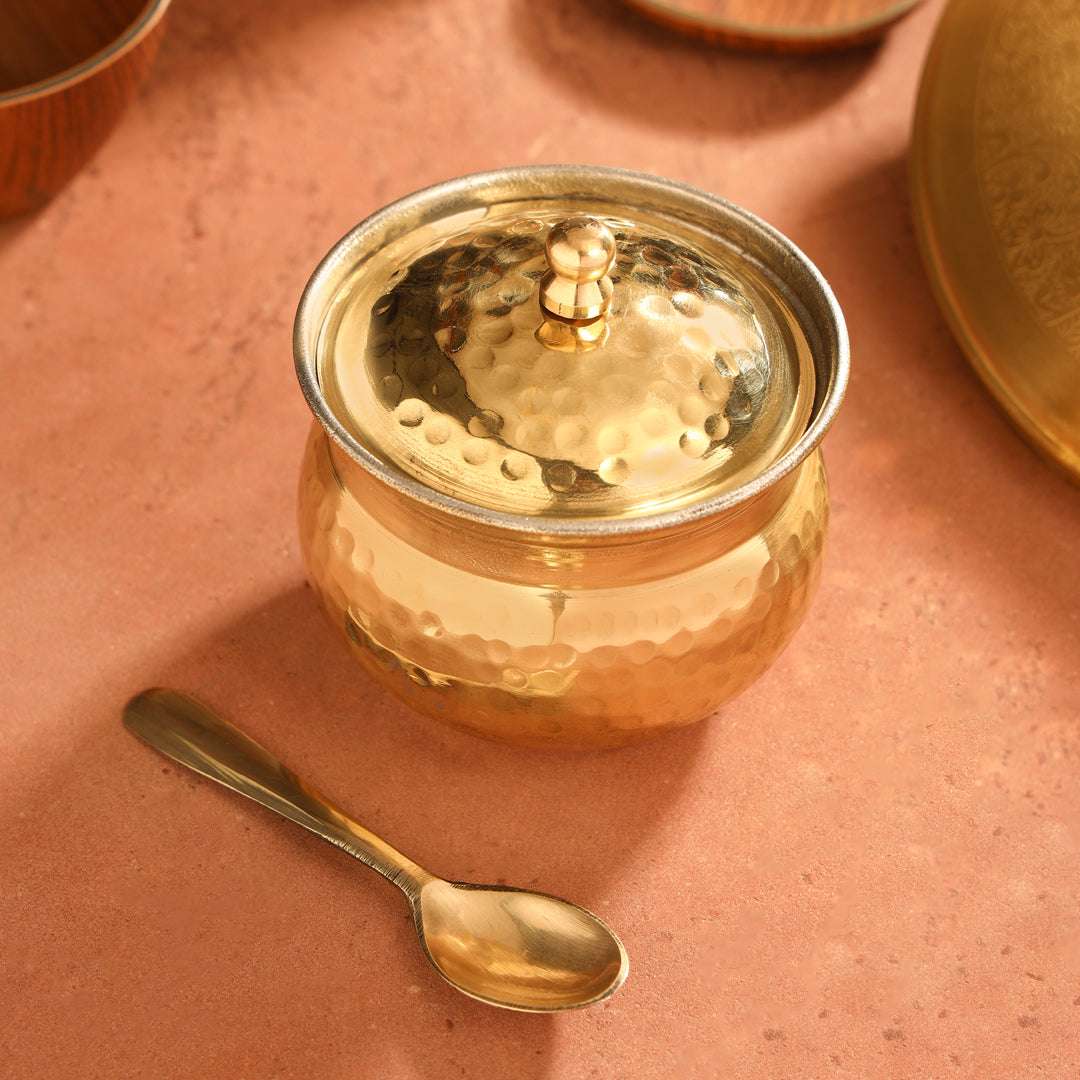 Brass Ghee Pot (4 Inch) Vedansh Craft