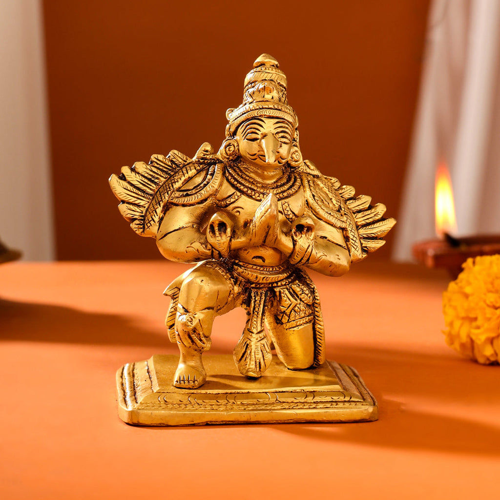 Brass Sitting Garuda Idol (5 Inch) Vedansh Craft