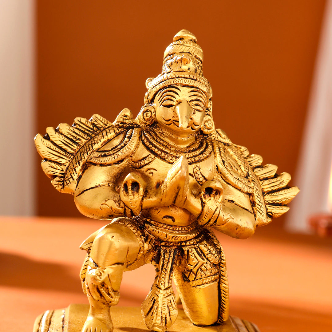 Brass Sitting Garuda Idol (5 Inch) Vedansh Craft