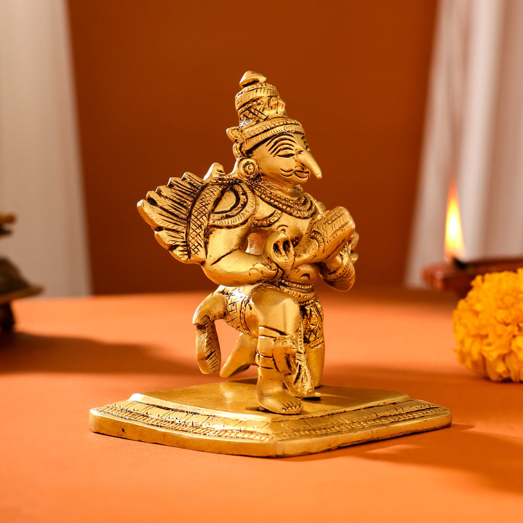 Brass Sitting Garuda Idol (5 Inch) Vedansh Craft