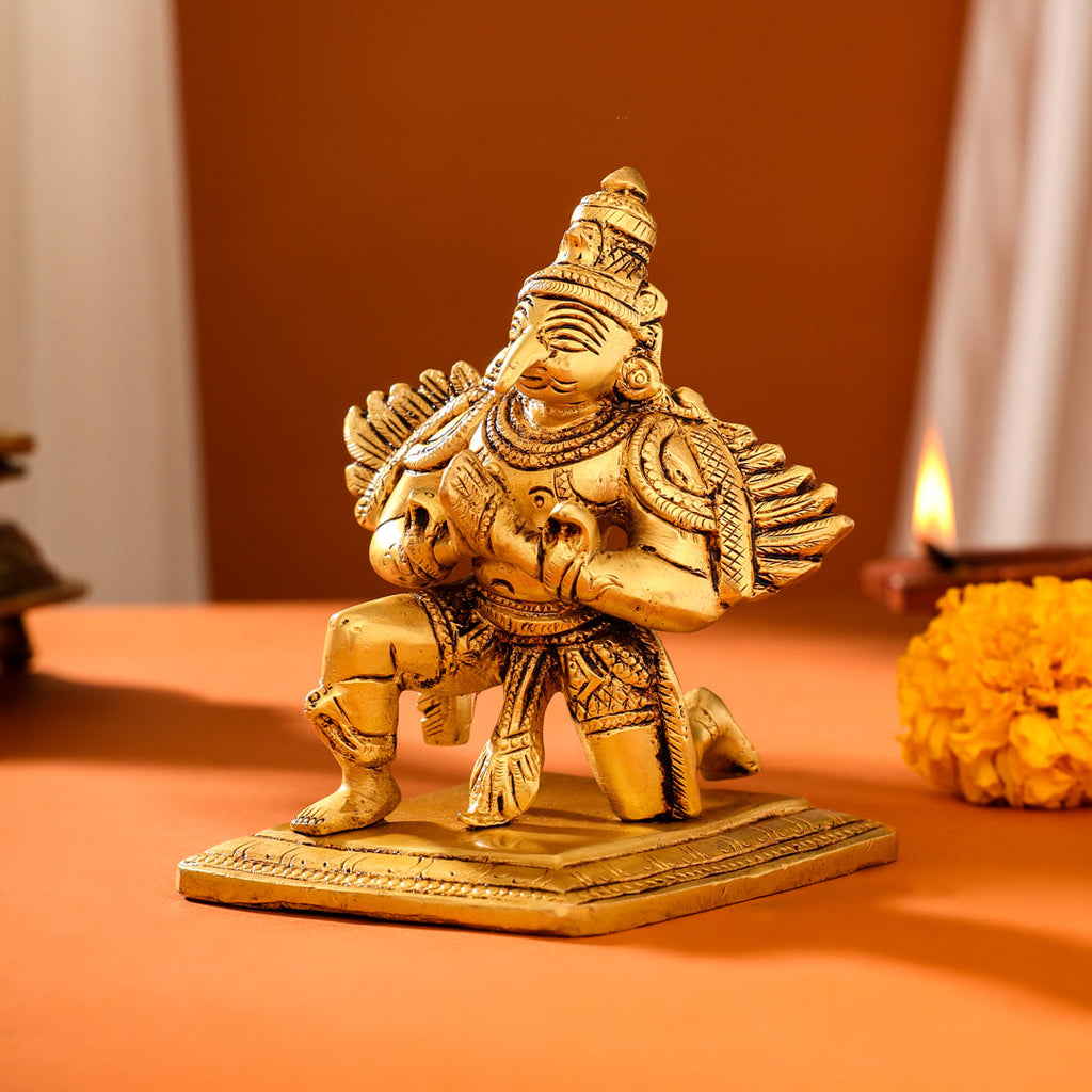 Brass Sitting Garuda Idol (5 Inch) Vedansh Craft