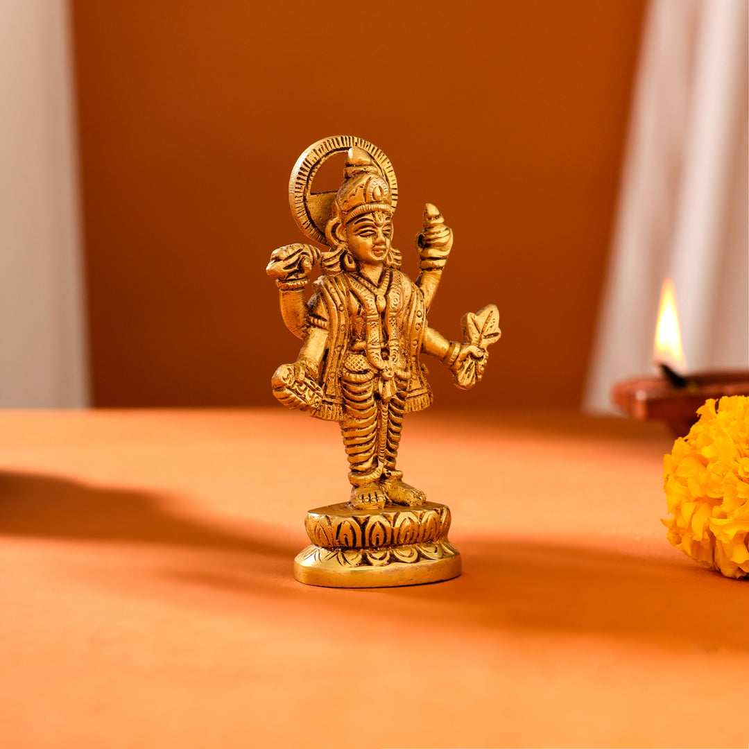 Brass Lord Dhanvantari Idol (4 Inch) Vedansh Craft