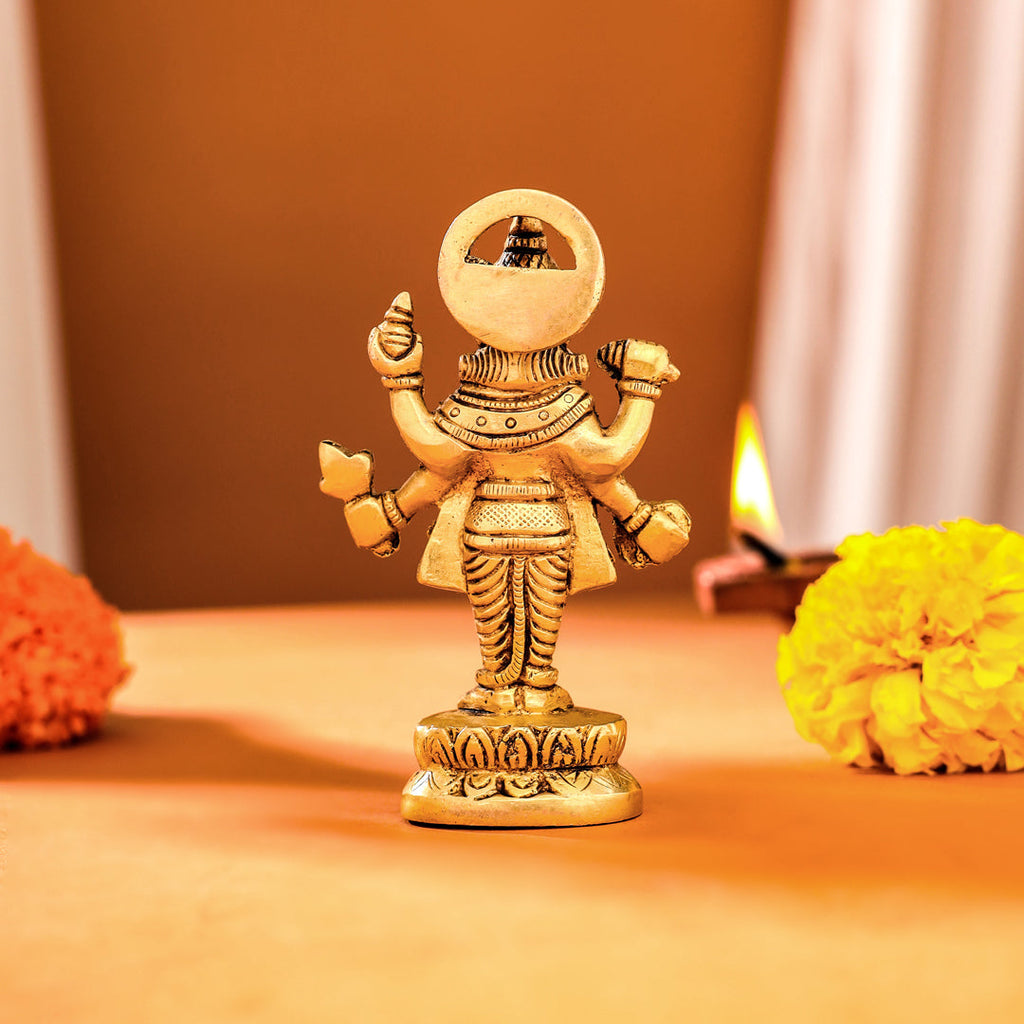 Brass Lord Dhanvantari Idol (4 Inch) Vedansh Craft