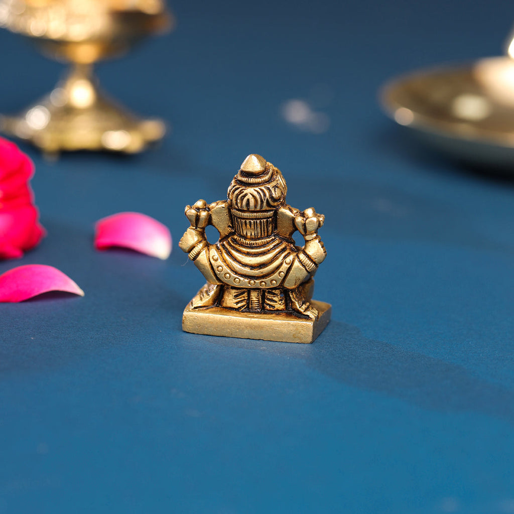 Brass Superfine Blessing Sitting Ganesha Idol (2 Inch) Vedansh Craft