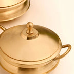 Brass Serving Pot With Lid And Handle Vedansh Craft