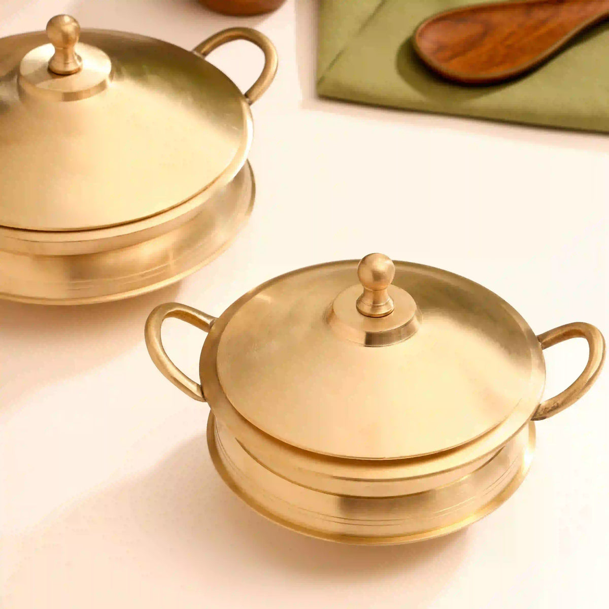 Brass Serving Pot With Lid And Handle Vedansh Craft