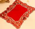 Sequin Work Red Velvet God Pooja Asana Vedansh Craft