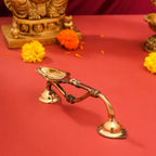 Brass Aarti Diya With Handle (7.5 Inch) Vedansh Craft