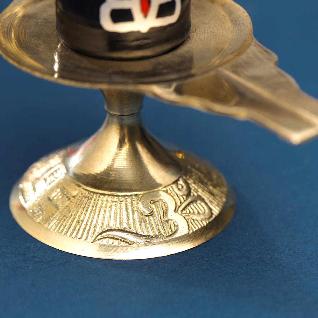 Brass Stone Shivling Idol (5 Inch) Vedansh Craft