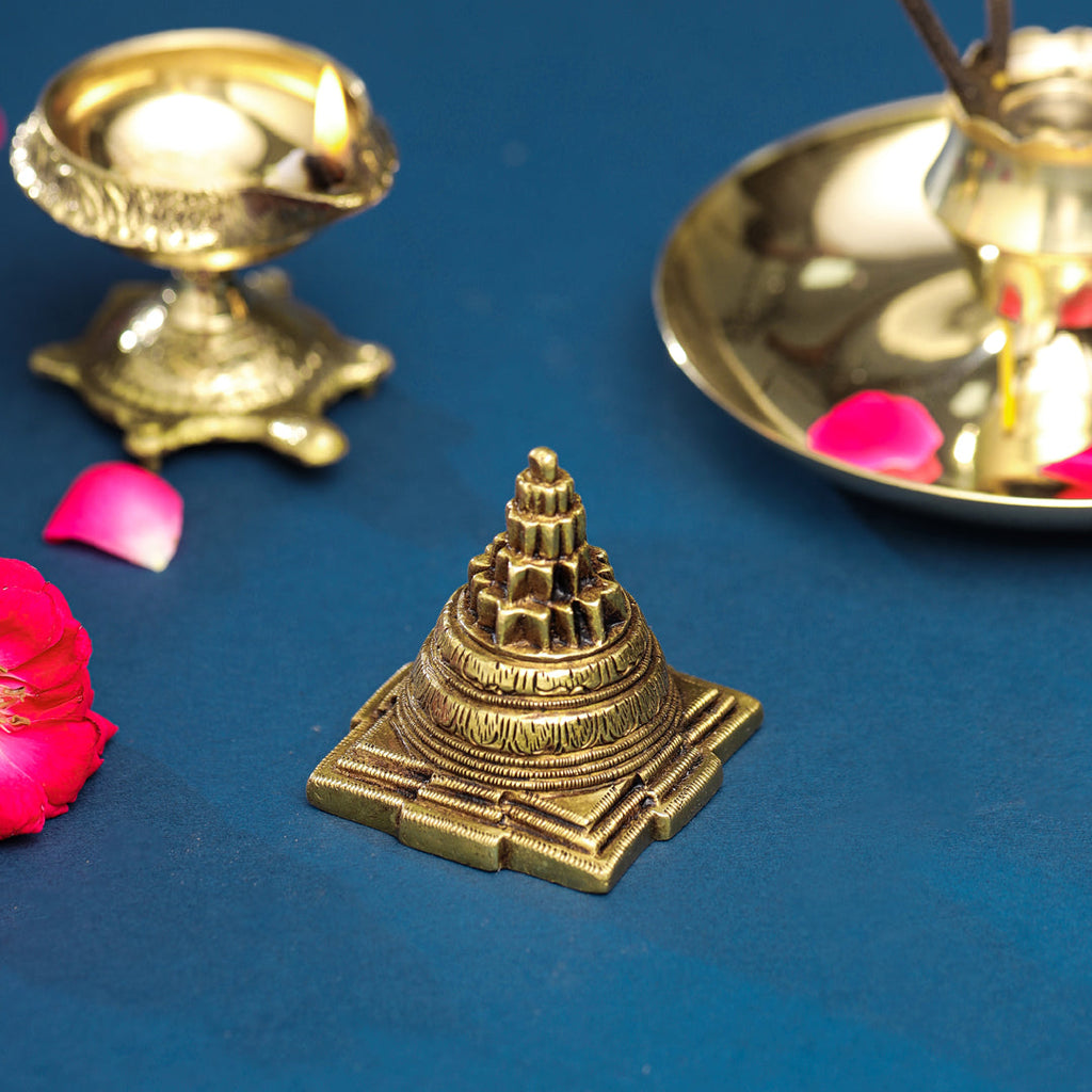 Brass Superfine Maha Meru Shree Yantra (2 Inch) Vedansh Craft