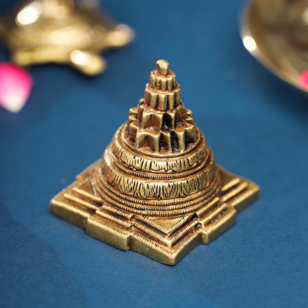 Brass Superfine Maha Meru Shree Yantra (2 Inch) Vedansh Craft