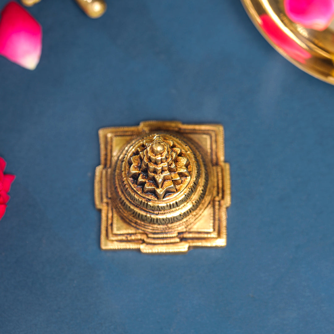 Brass Superfine Maha Meru Shree Yantra (2 Inch) Vedansh Craft