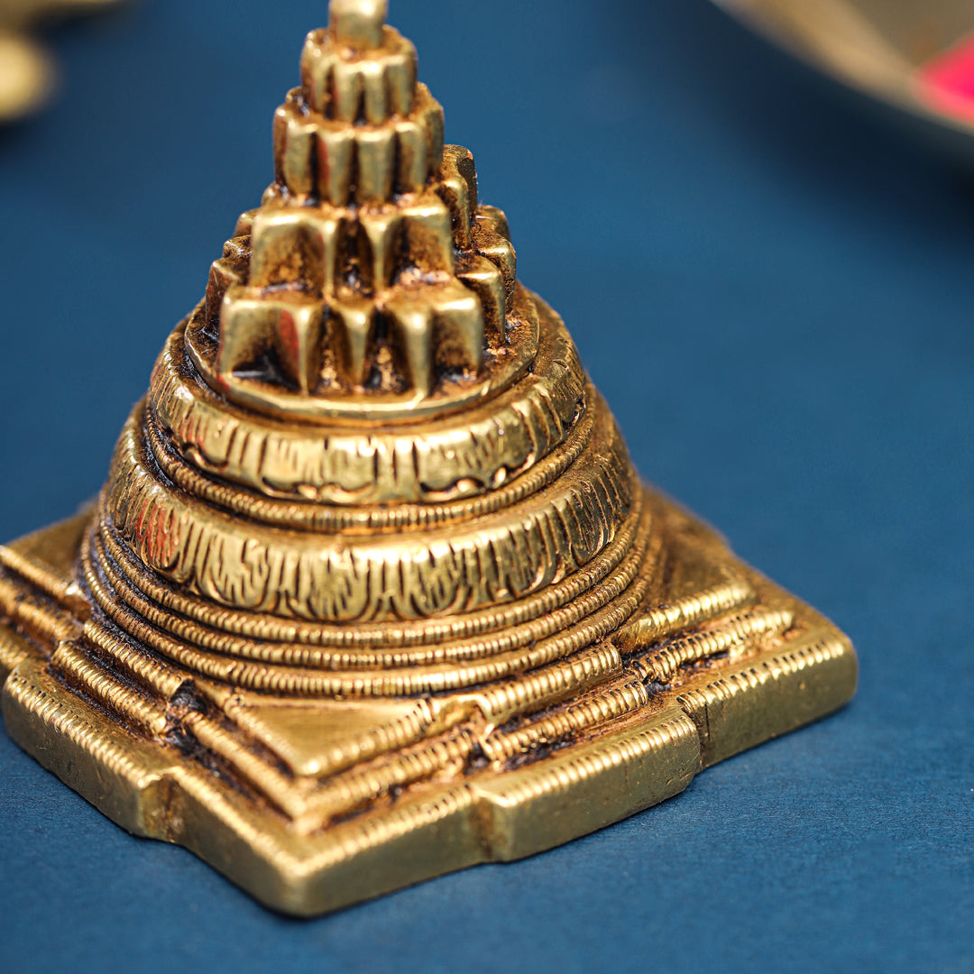 Brass Superfine Maha Meru Shree Yantra (2 Inch) Vedansh Craft