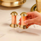 Brass/Copper Salt & Pepper Shakers Set Of Two (2.8 Inch) Vedansh Craft