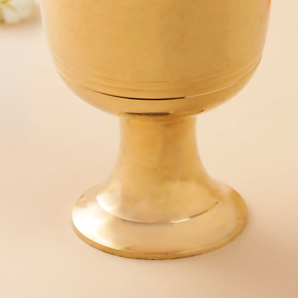 Brass Handcarved Flower Vase (6 Inch) Vedansh Craft