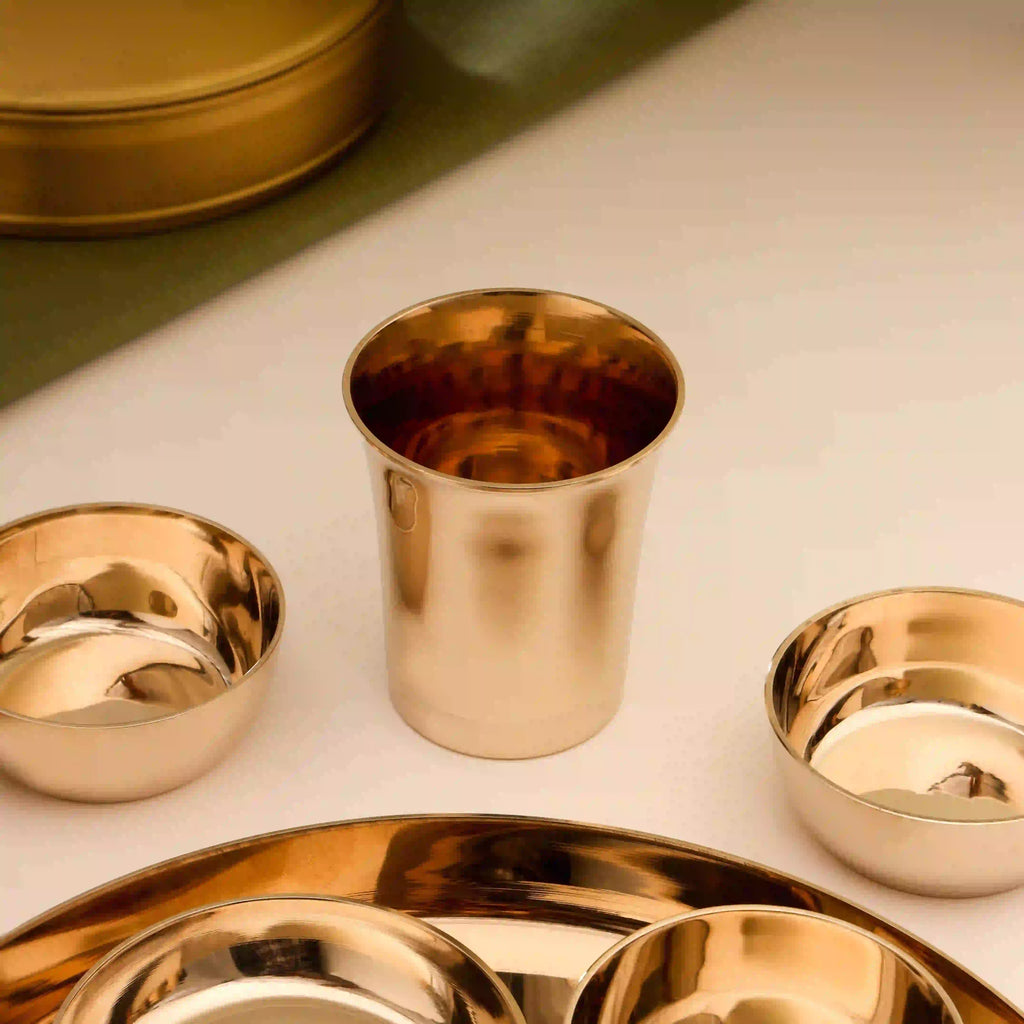 Pure Kansa/Bronze Thali/Dinner Set (1.9 Kg) Vedansh Craft