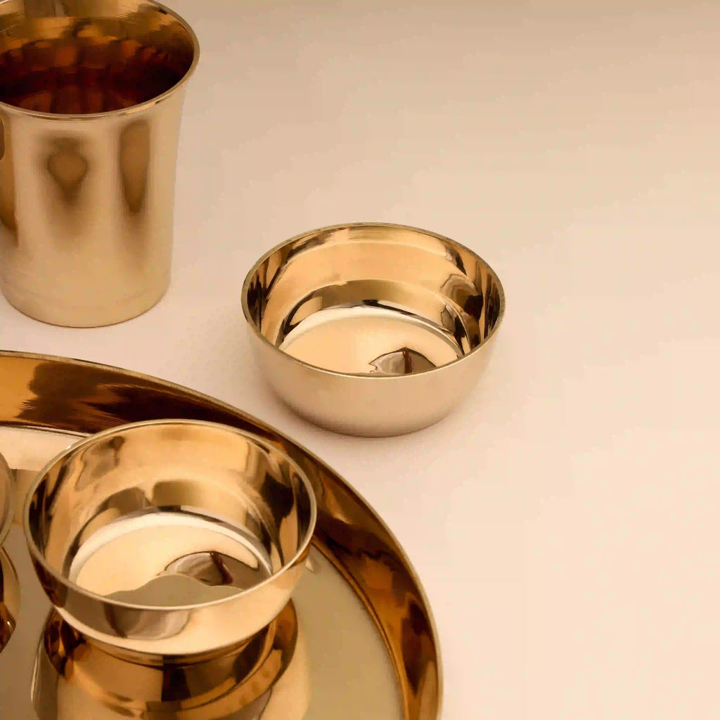 Pure Kansa/Bronze Thali/Dinner Set (1.9 Kg) Vedansh Craft