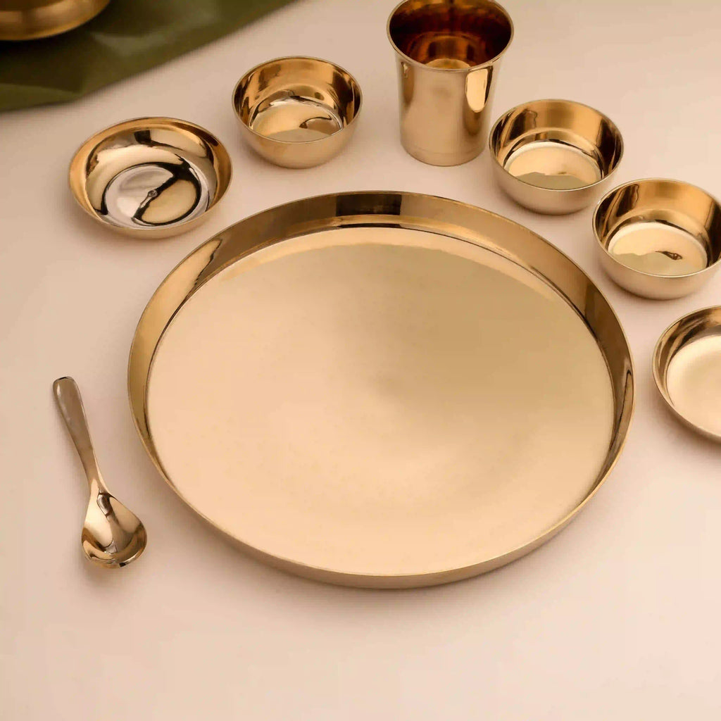 Pure Kansa/Bronze Thali/Dinner Set (1.9 Kg) Vedansh Craft