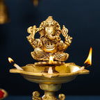Brass Ganesha Diya/Lamp (12.5 Inch) Vedansh Craft