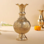 Brass Hand carved Flower Vase Vedansh Craft