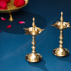 Brass Samai/Lamp Pair (6 Inch) Vedansh Craft