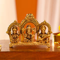 Brass Sitting Ganesha, Lakshmi And Saraswati Idols (3 Inch) Vedansh Craft