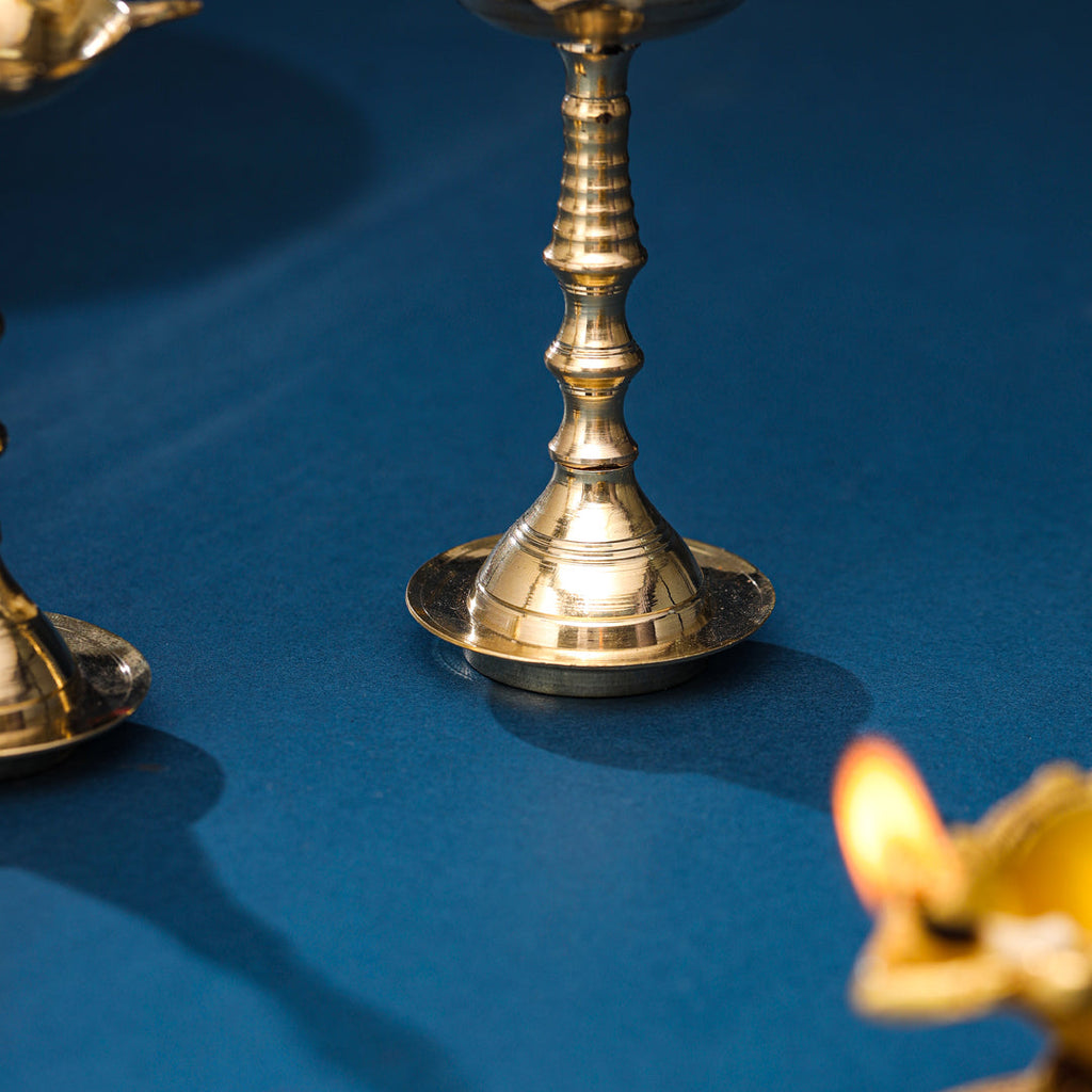 Brass Samai/Lamp Pair (6 Inch) Vedansh Craft