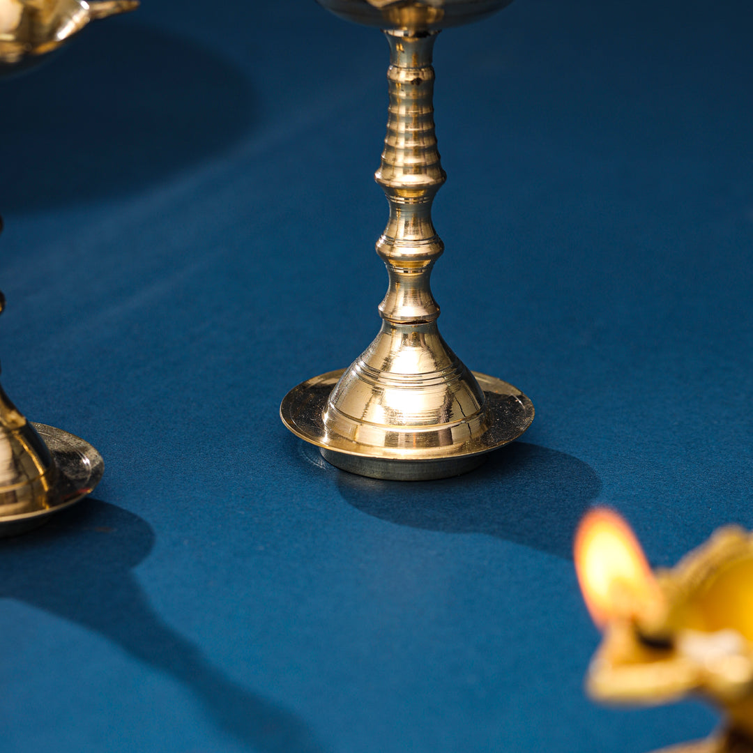 Brass Samai/Lamp Pair (6 Inch) Vedansh Craft