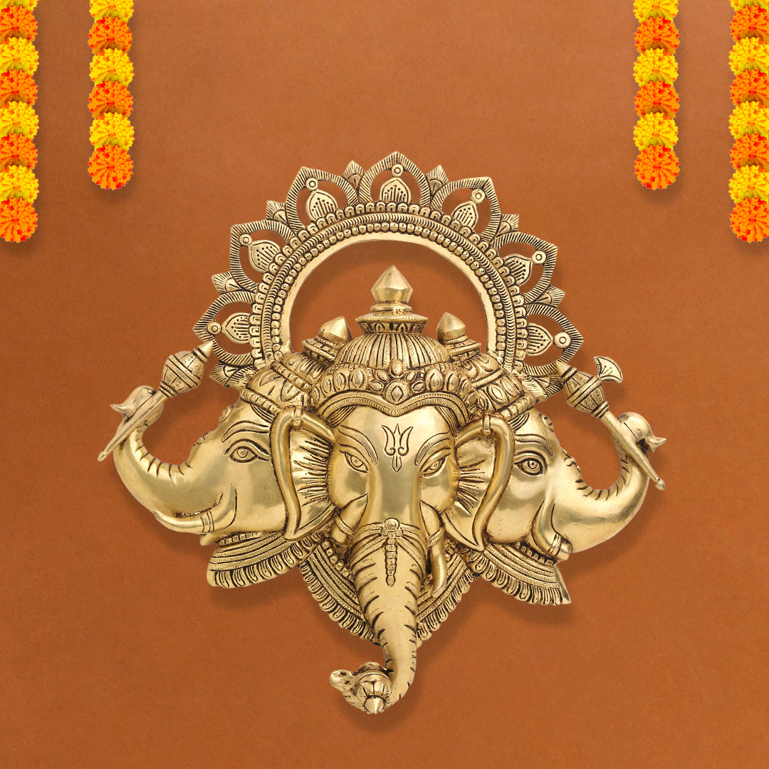 Brass Lord Ganesha Wall Hanging (17 Inch) Vedansh Craft