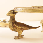 Brass Superfine Chowki With Peacock Pillars (5 Inch) Vedansh Craft