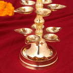 Brass Peacock Three Tier Lamp (9.5 Inch) Vedansh Craft